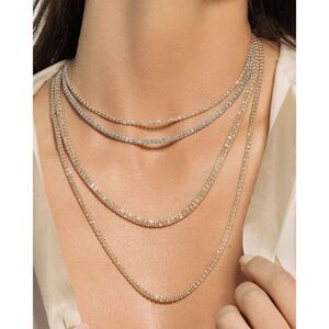 14kt Gold Two Tone Finish 4.25mm Fancy Ice Chain with Lobster Clasp